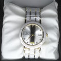 Fitron Men’s White Ceramic – Two Tone Gold & Scratchless Stone Bracelet Watch