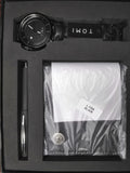 TOMI Minimalist Watch – Black Dial Gift Set (Watch + Wallet + Pen)