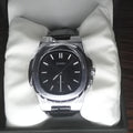 SKMEI Silver Edition – Black Dial Leather Strap Watch