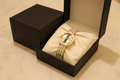 Fitron Ladies White Ceramic – Two Tone Gold & Scratchless Stone Bracelet Watch