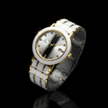 Fitron Men’s White Ceramic – Two Tone Gold & Scratchless Stone Bracelet Watch