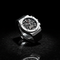 Skeleton Chronograph – Titanium & Black Strap