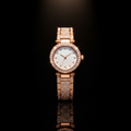 Ladies Rose Gold & Pink Crystal Artificial Jewelry Set – Watch, Necklace, Earrings, Bracelet & Ring