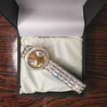 Fitron Ladies White Ceramic – Two Tone Gold & Scratchless Stone Bracelet Watch