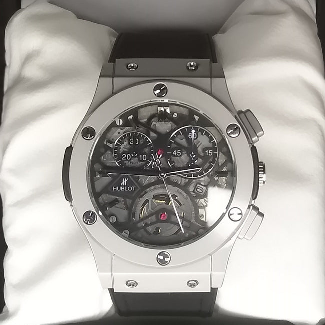 Skeleton Chronograph – Titanium & Black Strap