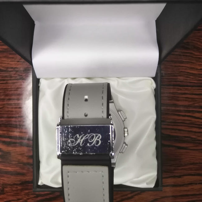 Silver Skeleton Chronograph – Tourbillon & Gray Strap