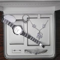 Ladies Silver Crystal Artificial Jewelry Set – Watch, Necklace, Earrings, Bracelet & Ring