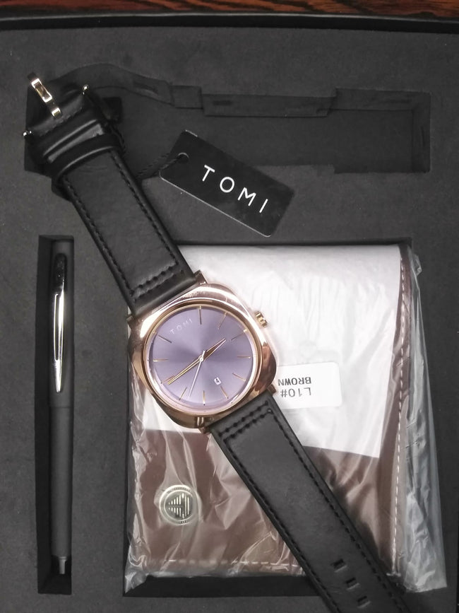 TOMI Midnight Blue – Slim Quartz Dress Watch