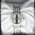 Fitron Ladies White Ceramic – Two Tone Gold & Scratchless Stone Bracelet Watch