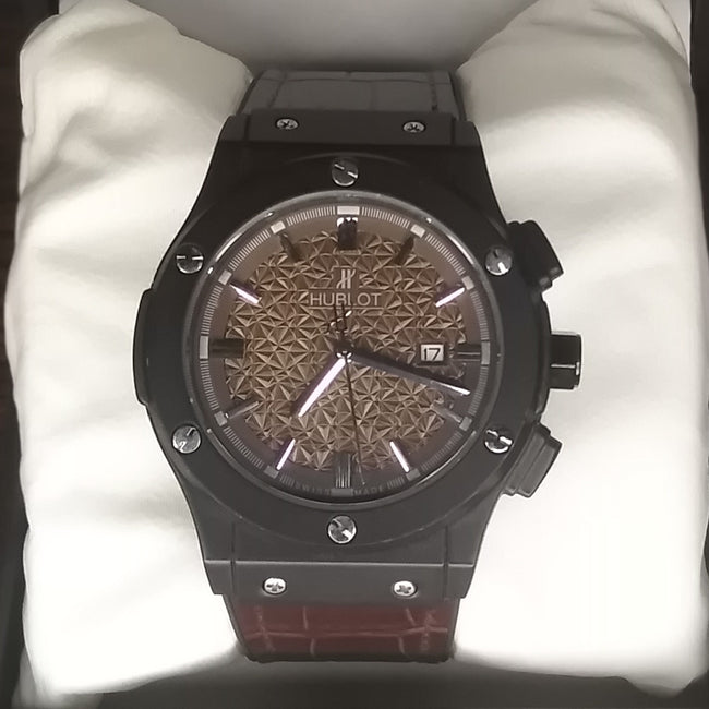 Ceramic Chronograph – Brown Dial & Leather Strap