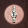 Fitron Ladies White Ceramic – Two Tone Gold & Scratchless Stone Bracelet Watch