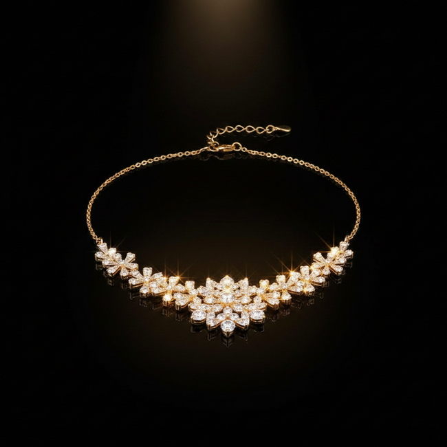 Luxury Ladies Gold Pearl & Diamond Jewelry Set – Watch, Necklace, Bracelet, Earrings & Ring