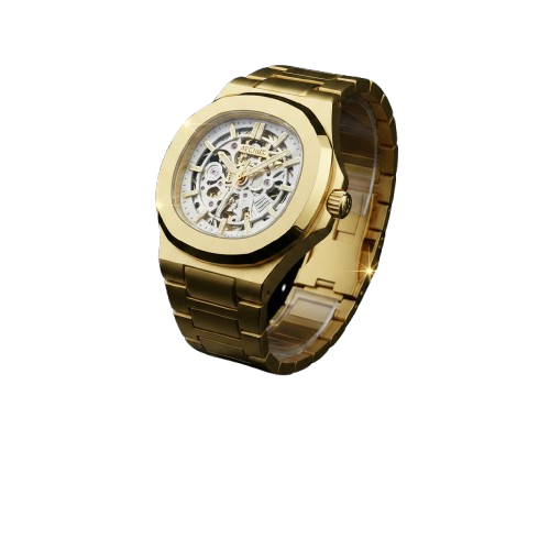 Gold Skeleton Automatic Watch