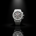 Silver Skeleton Chronograph – Tourbillon & Gray Strap