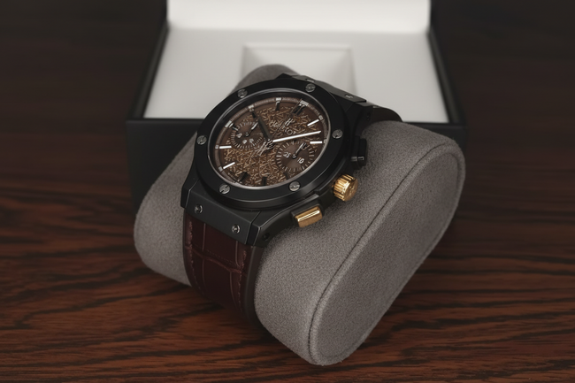 Ceramic Chronograph – Brown Dial & Leather Strap