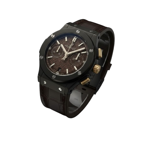 Ceramic Chronograph – Brown Dial & Leather Strap
