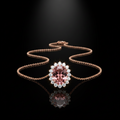 Ladies Rose Gold & Pink Crystal Artificial Jewelry Set – Watch, Necklace, Earrings, Bracelet & Ring