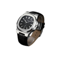 SKMEI Silver Edition – Black Dial Leather Strap Watch