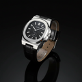 SKMEI Silver Edition – Black Dial Leather Strap Watch