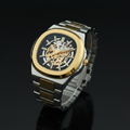 Two Tone Skeleton Automatic Watch – Gold & Silver