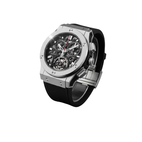 Skeleton Chronograph – Titanium & Black Strap