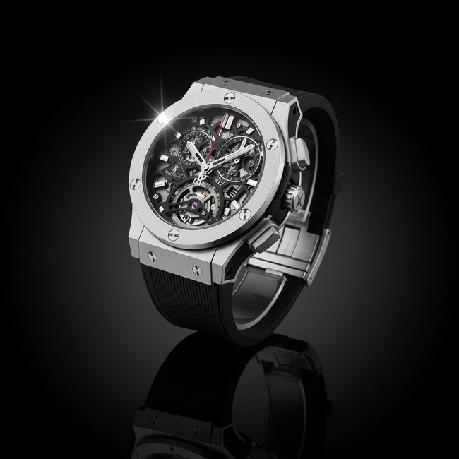 Skeleton Chronograph – Titanium & Black Strap