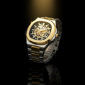 Two Tone Skeleton Automatic Watch – Gold & Silver