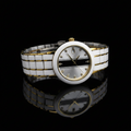 Fitron Men’s White Ceramic – Two Tone Gold & Scratchless Stone Bracelet Watch